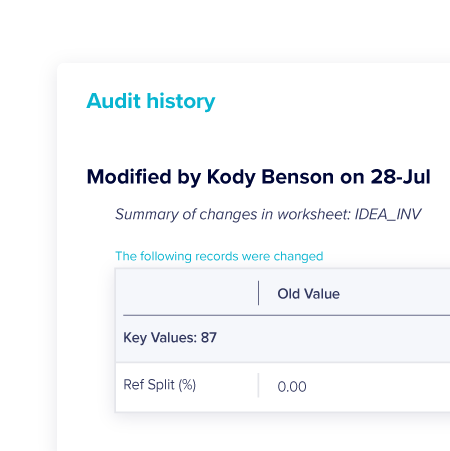 Fully trackable audit history - TechnologyOne